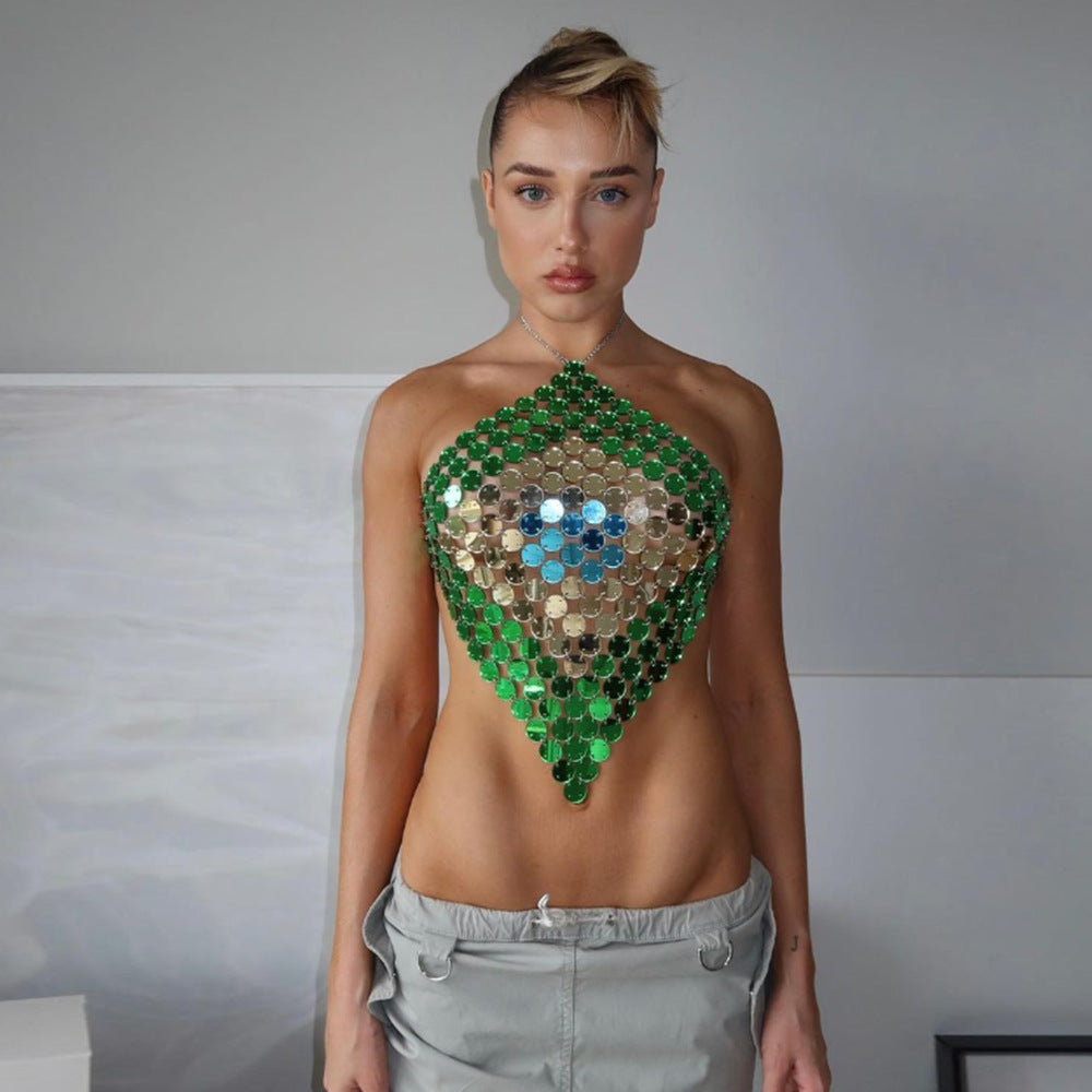 The Disc-Embellished Halter