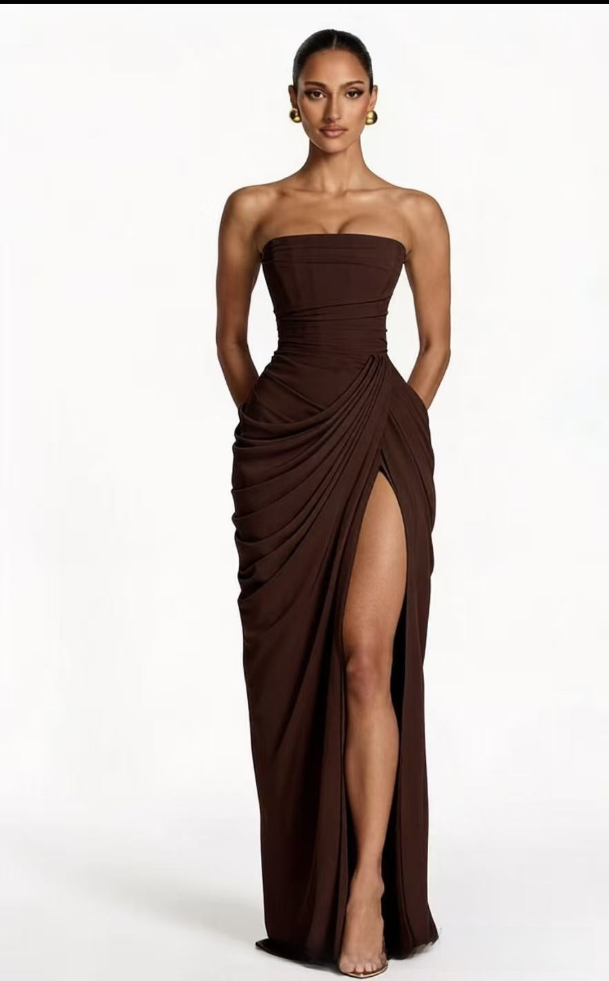 The Celine Tailored Column Gown