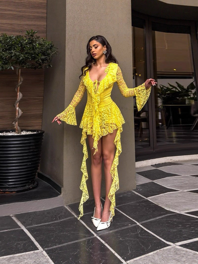 The Seraphina Ruffled Lace Mini