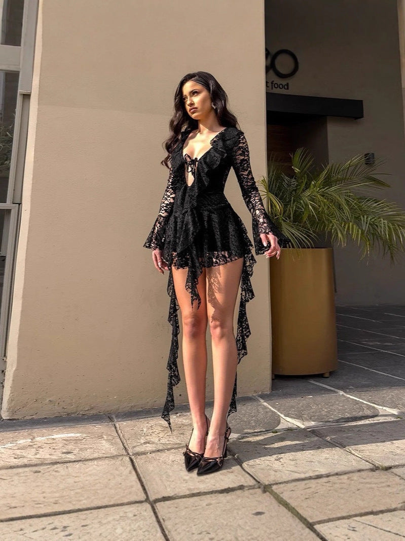 The Seraphina Ruffled Lace Mini