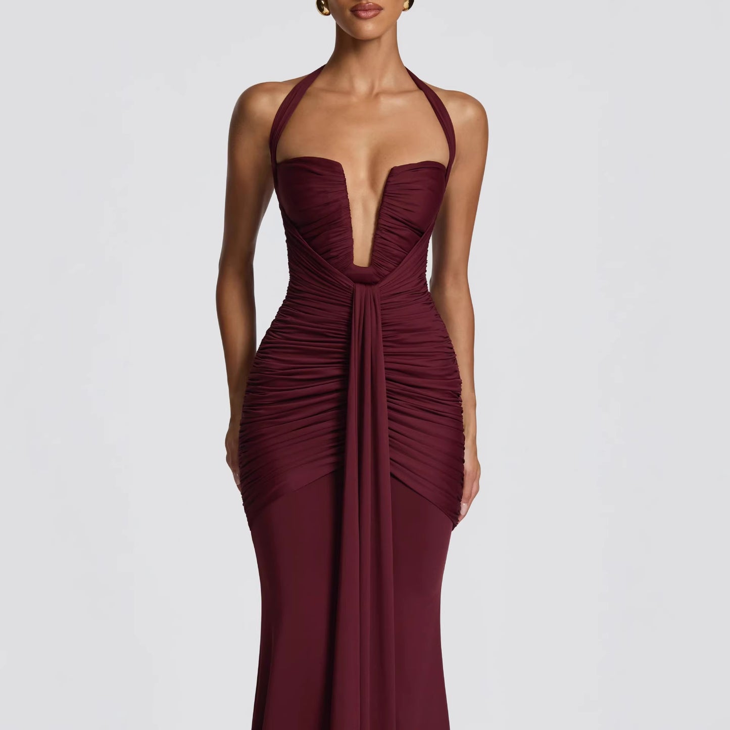 The Celine Tailored Column Gown