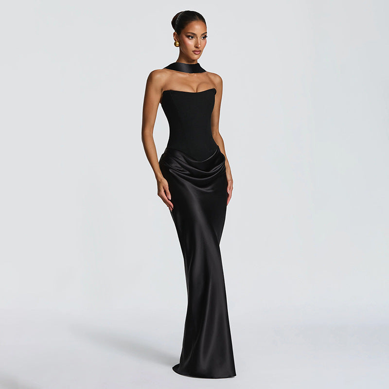 The Noire Ribbon Gown