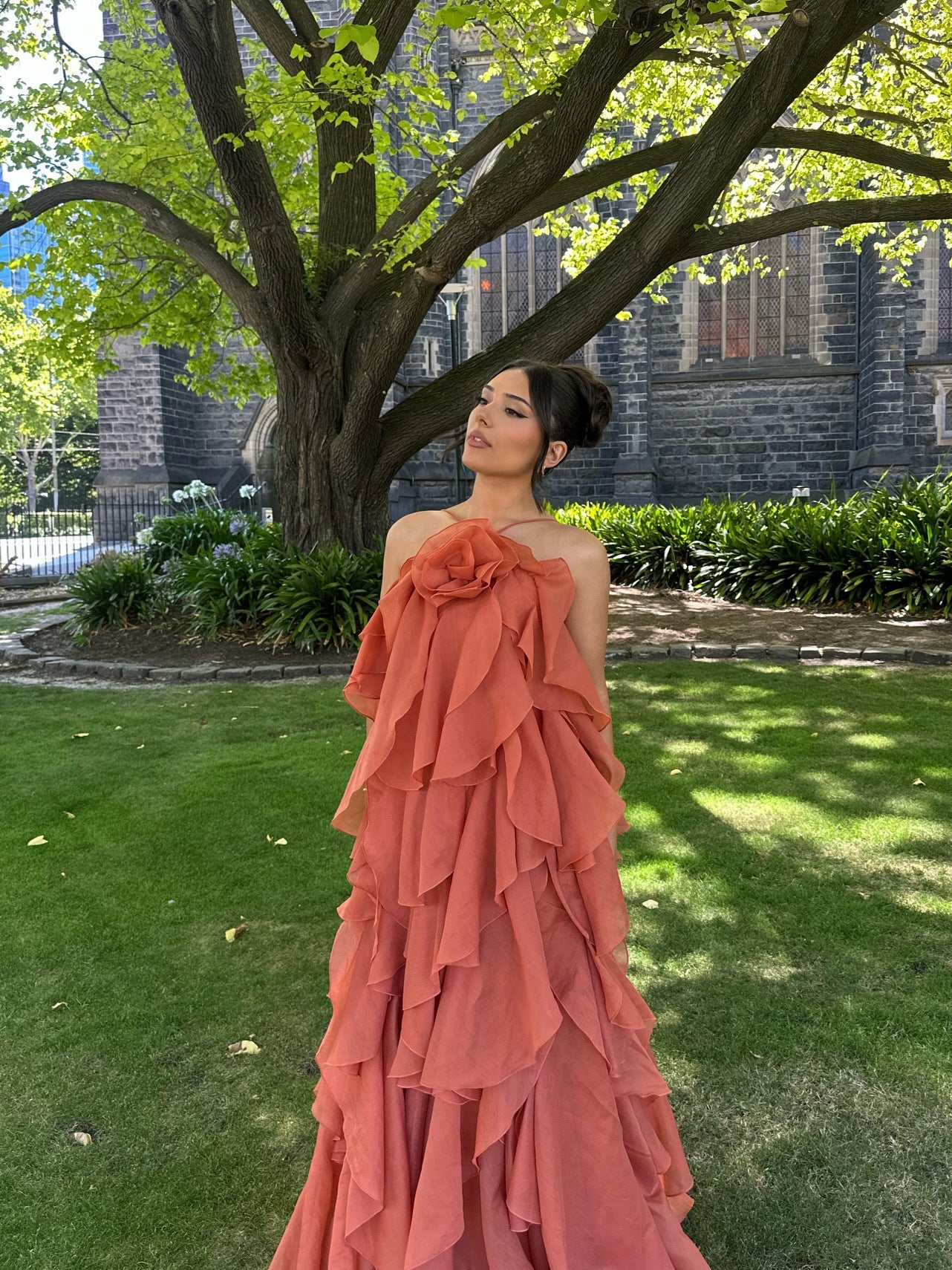 Floral Halter Neck Maxi Dress