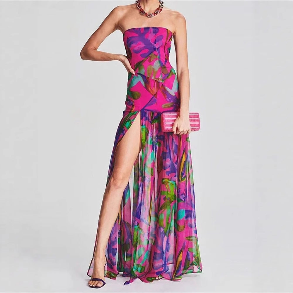 The Riviera Fuchsia Gown