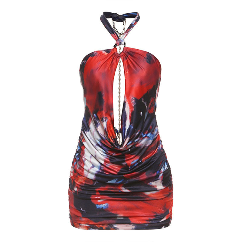 Sorrento Halter Printed Dress