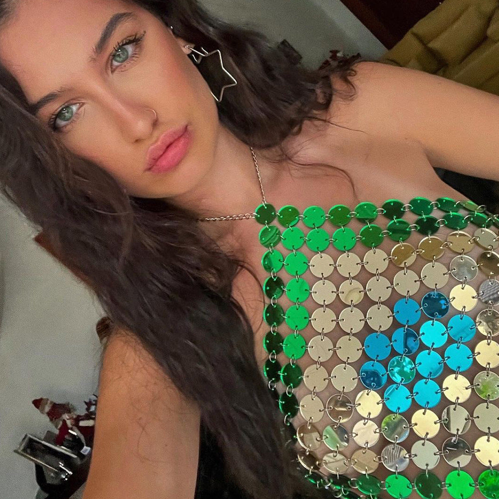 The Disc-Embellished Halter