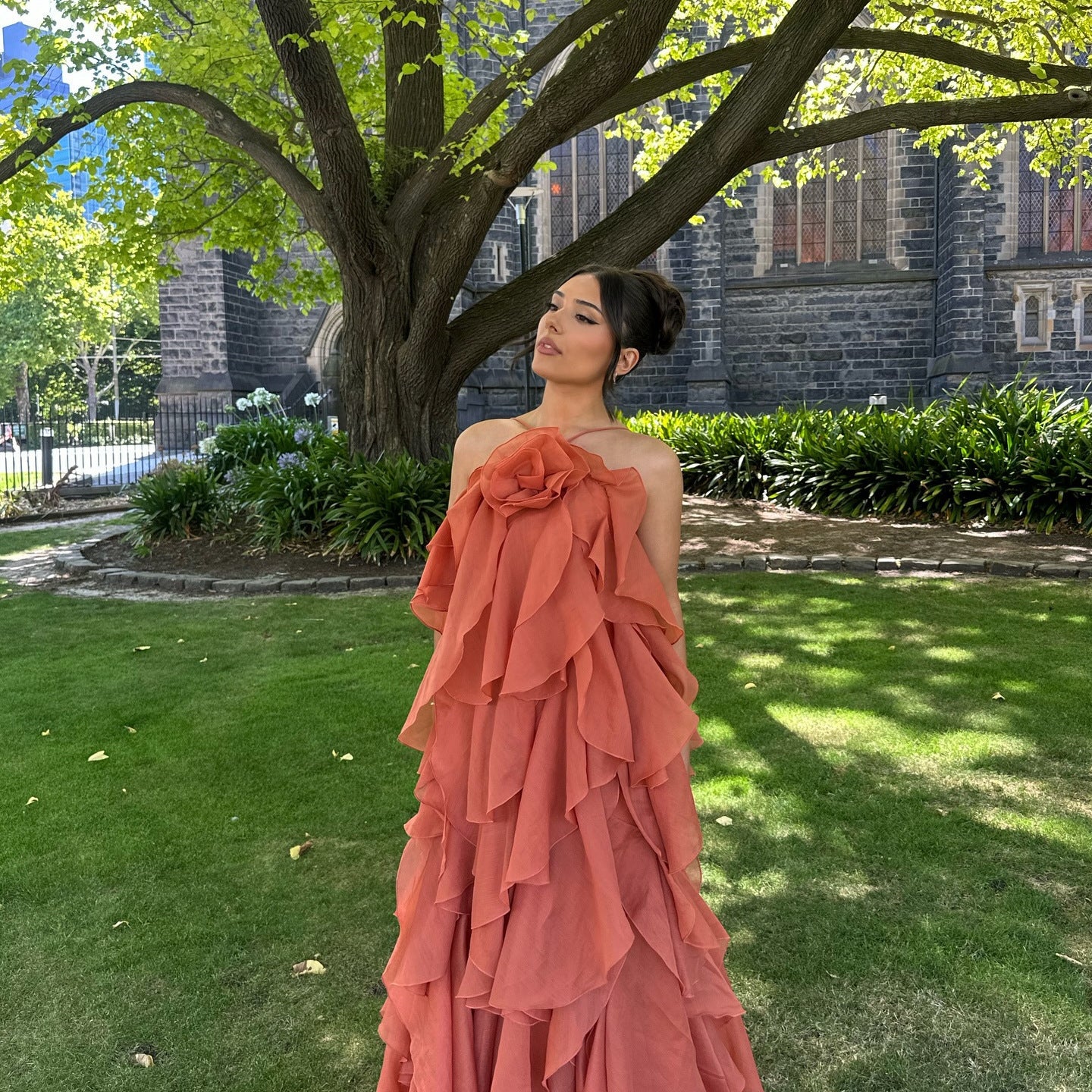 Floral Halter Neck Maxi Dress