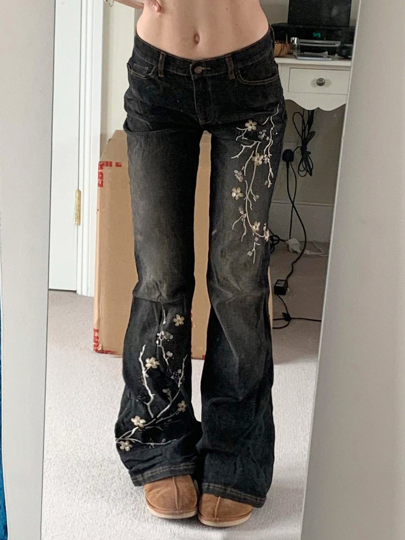 The Avenue Distressed Wide-Leg