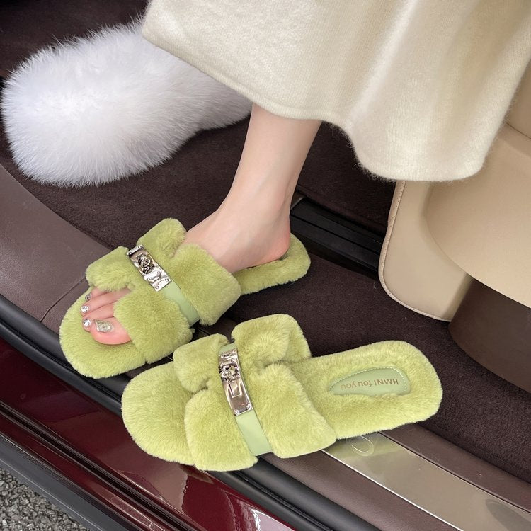 The Plush Shearling Slide