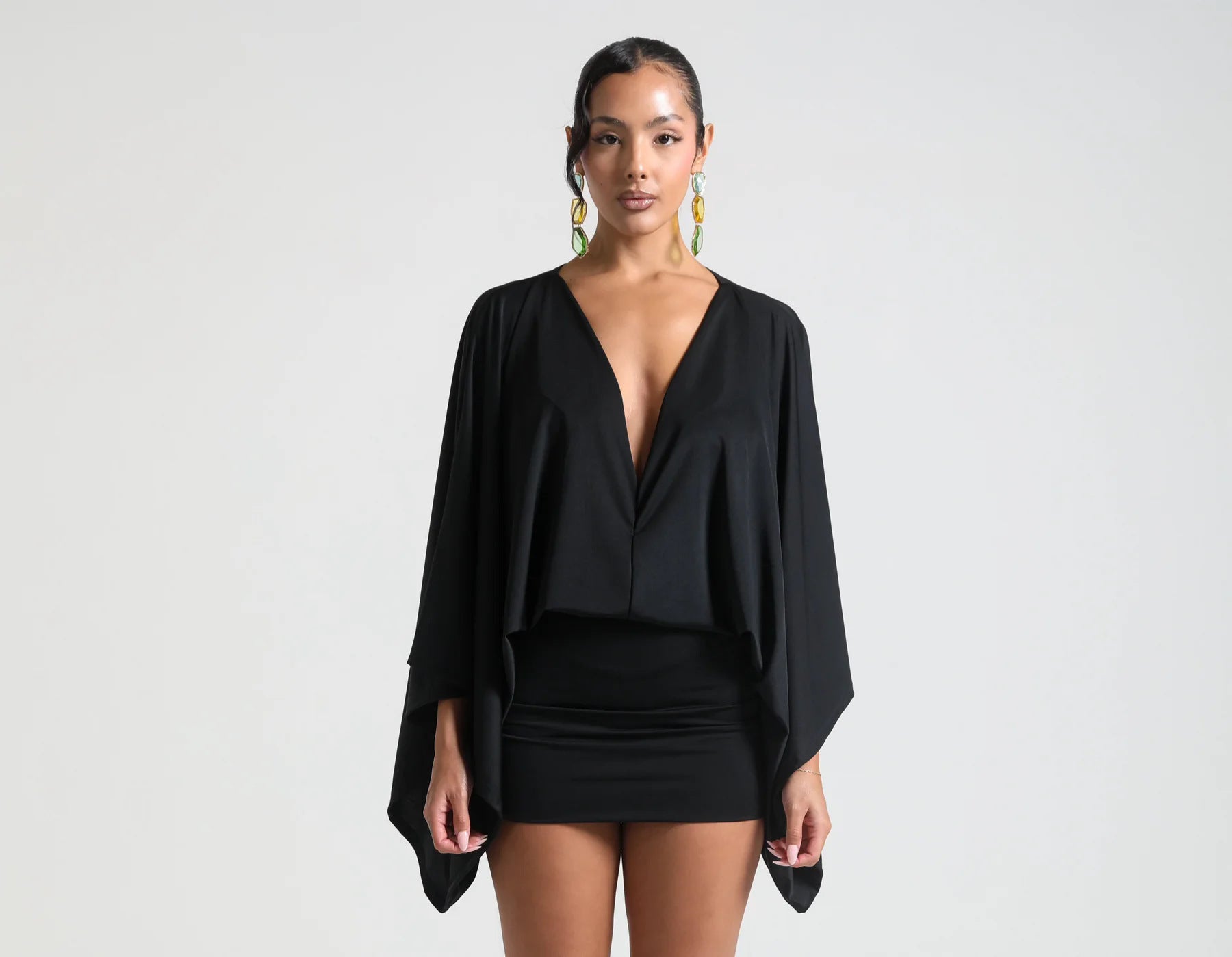 Women's V-Neck A-Line Mini Dress