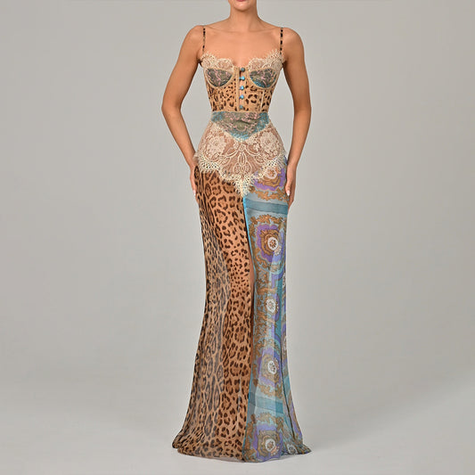 Strapless chiffon dress