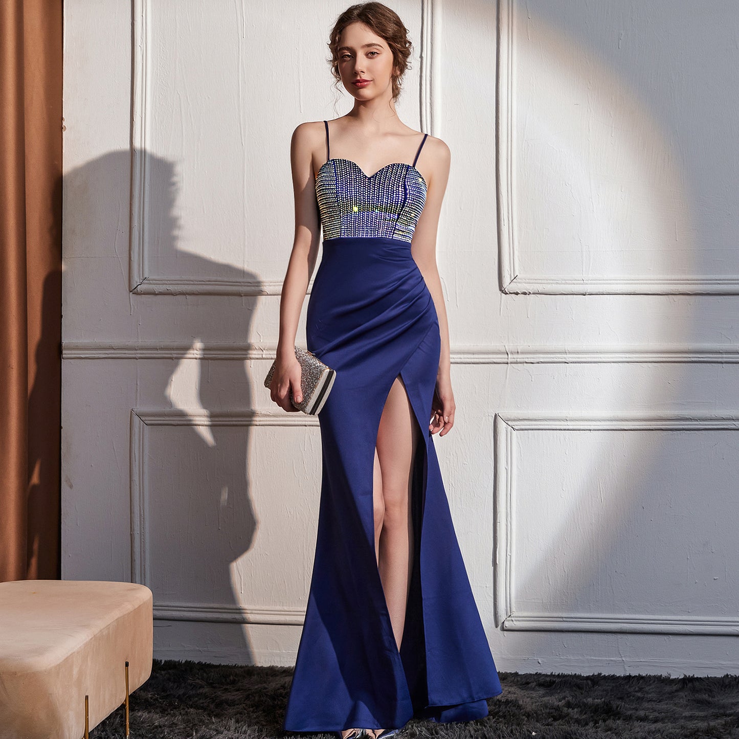 The Celine Tailored Column Gown