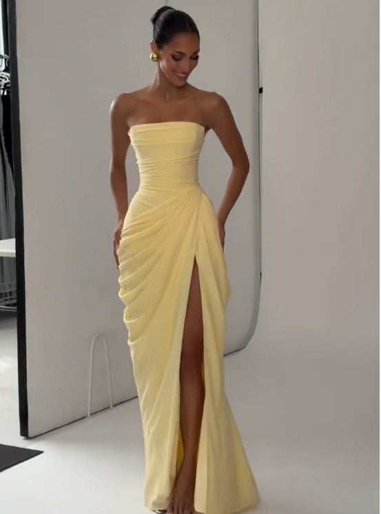 The Celine Tailored Column Gown