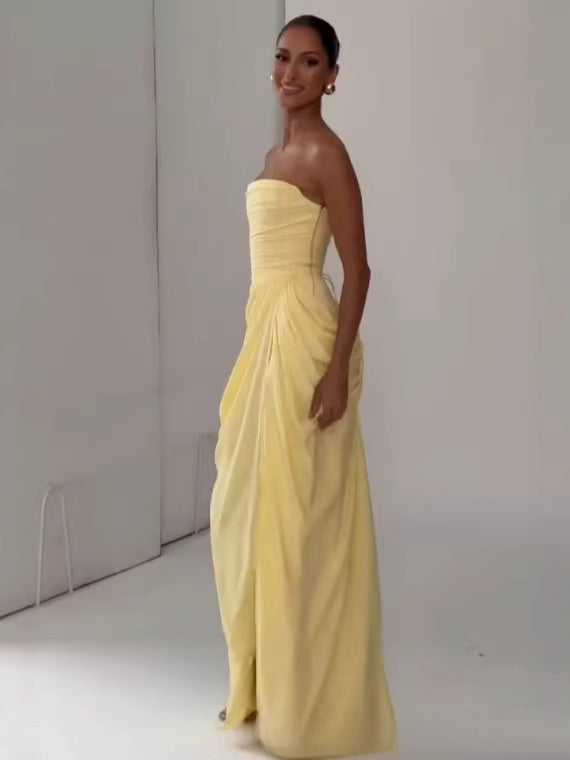 The Celine Tailored Column Gown