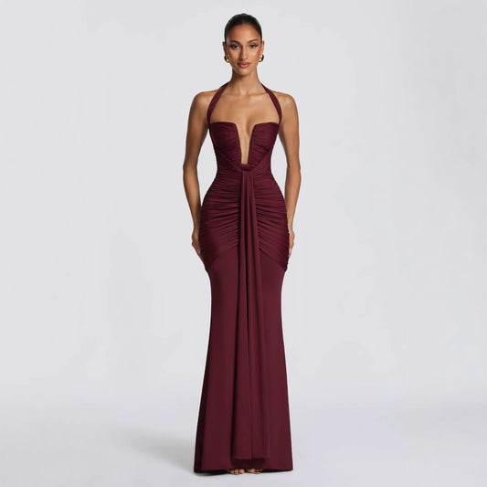 The Celine Tailored Column Gown