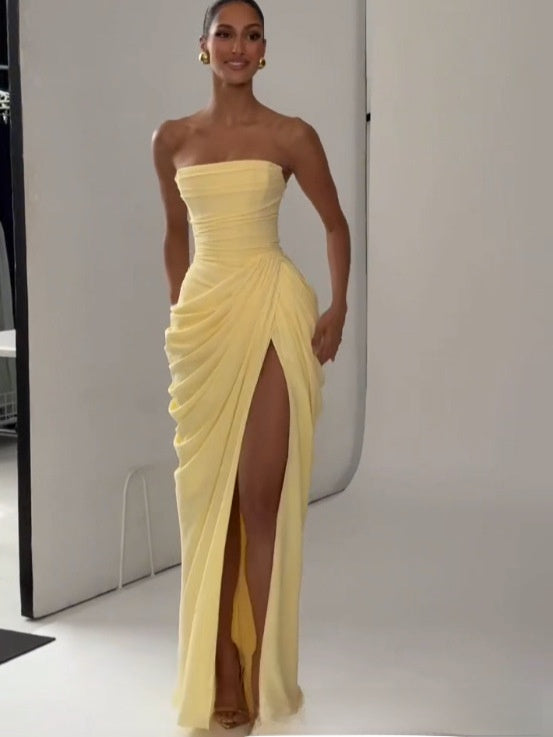 The Celine Tailored Column Gown
