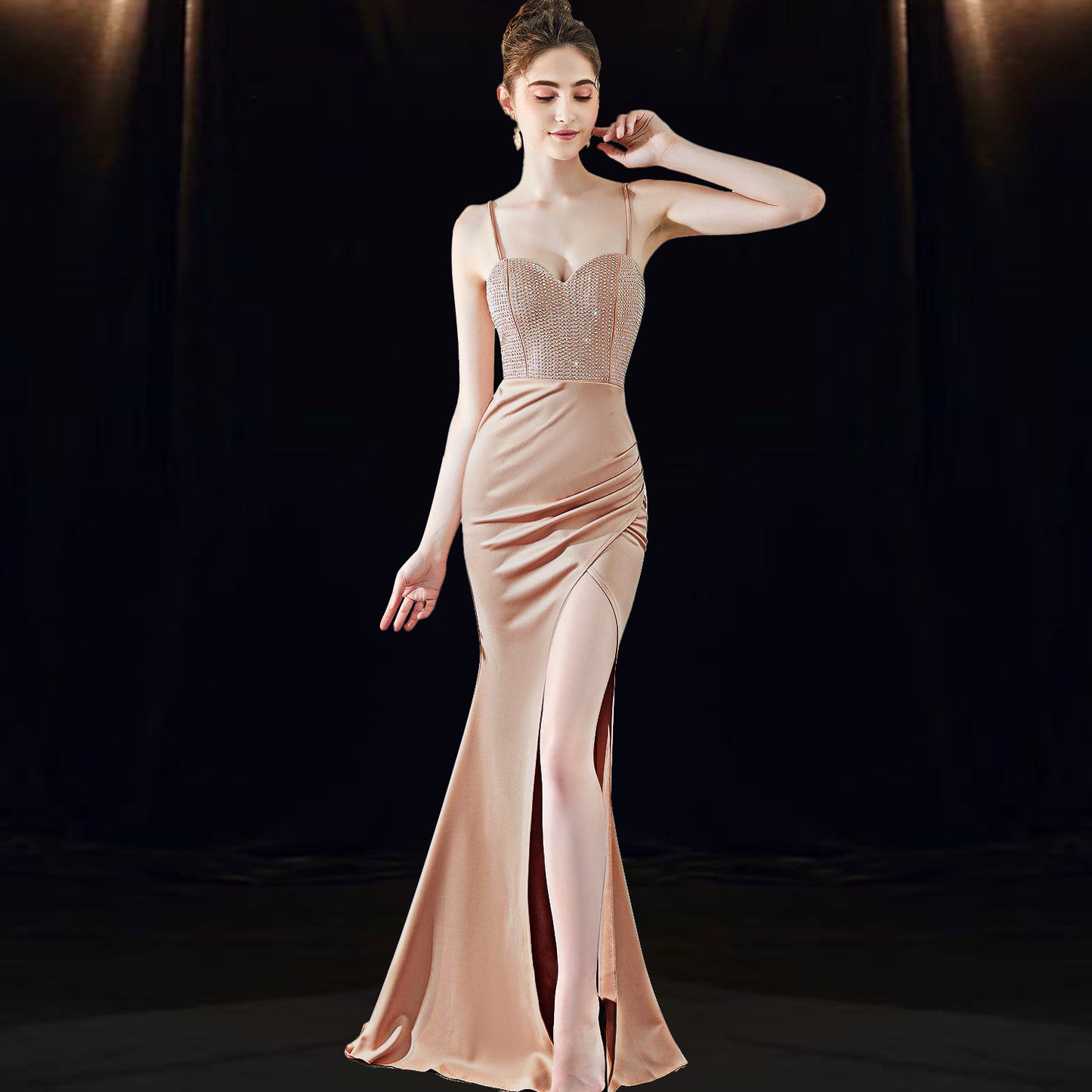 The Celine Tailored Column Gown