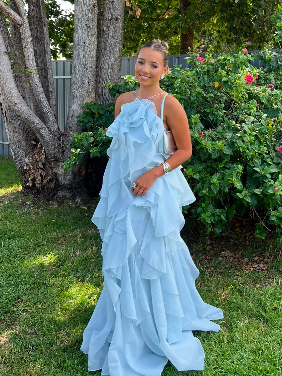 Floral Halter Neck Maxi Dress