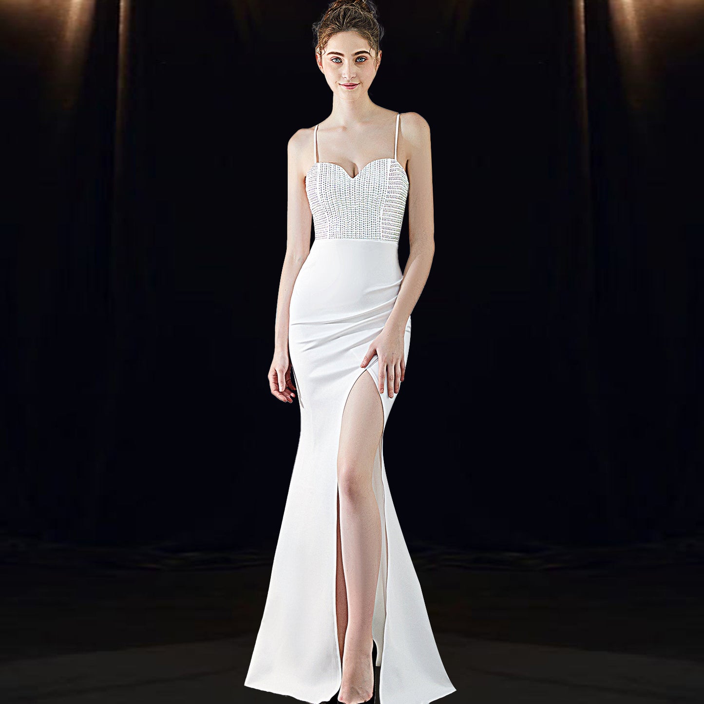 The Celine Tailored Column Gown
