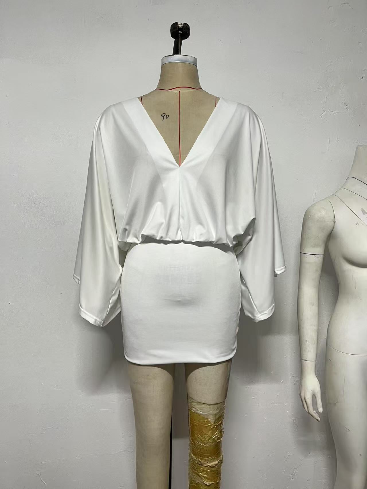 Women's V-Neck A-Line Mini Dress