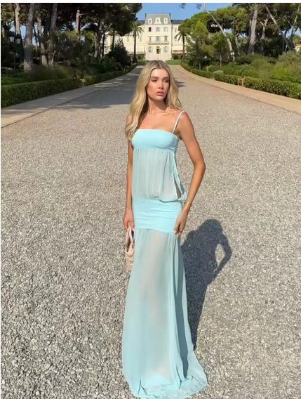 Celine column gown resort wear