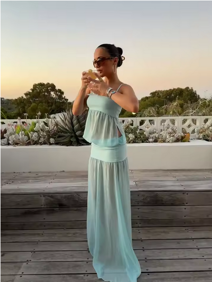 Celine column gown resort wear