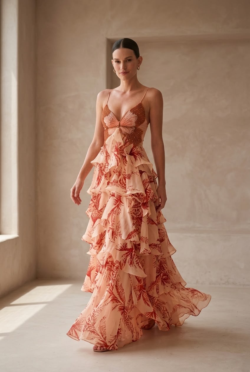 The Vivienne Tiered Cascade Gown