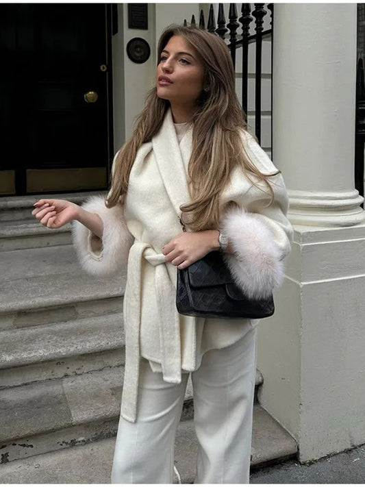 The Atelier Plush Trim Coat