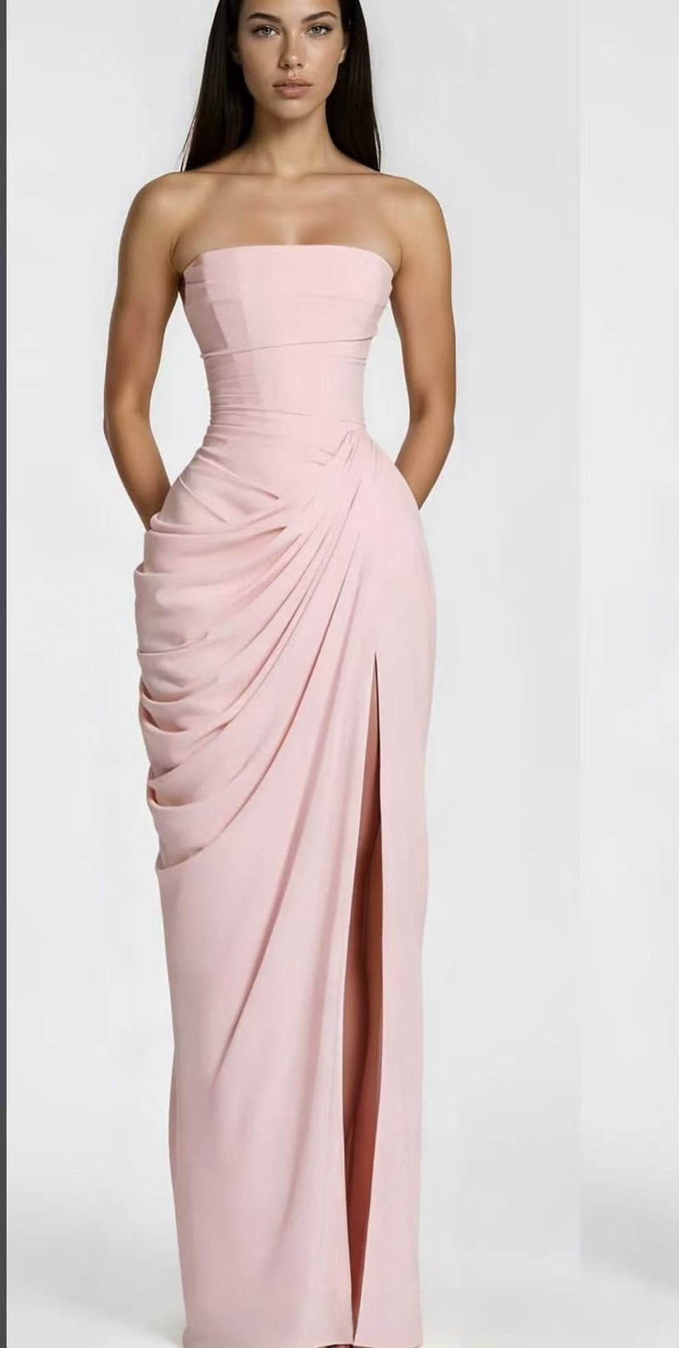 The Celine Tailored Column Gown