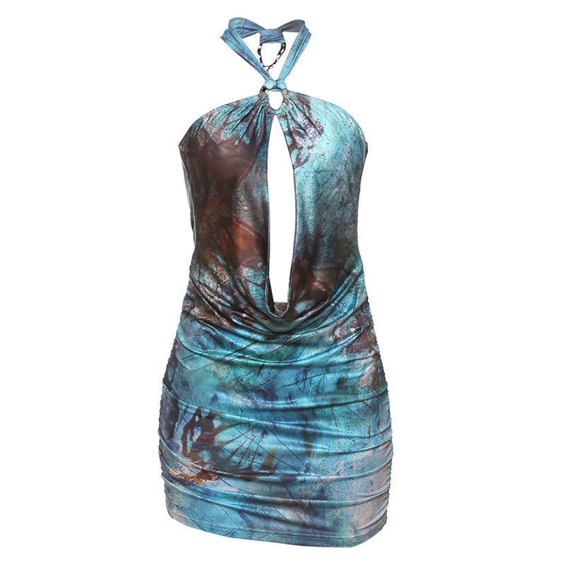 Sorrento Halter Printed Dress