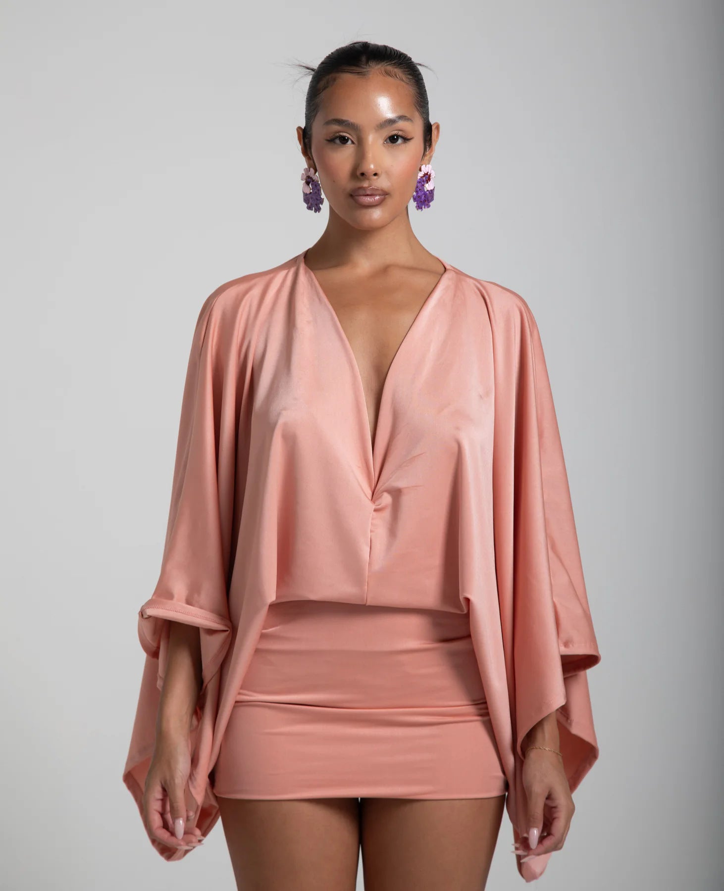 Women's V-Neck A-Line Mini Dress