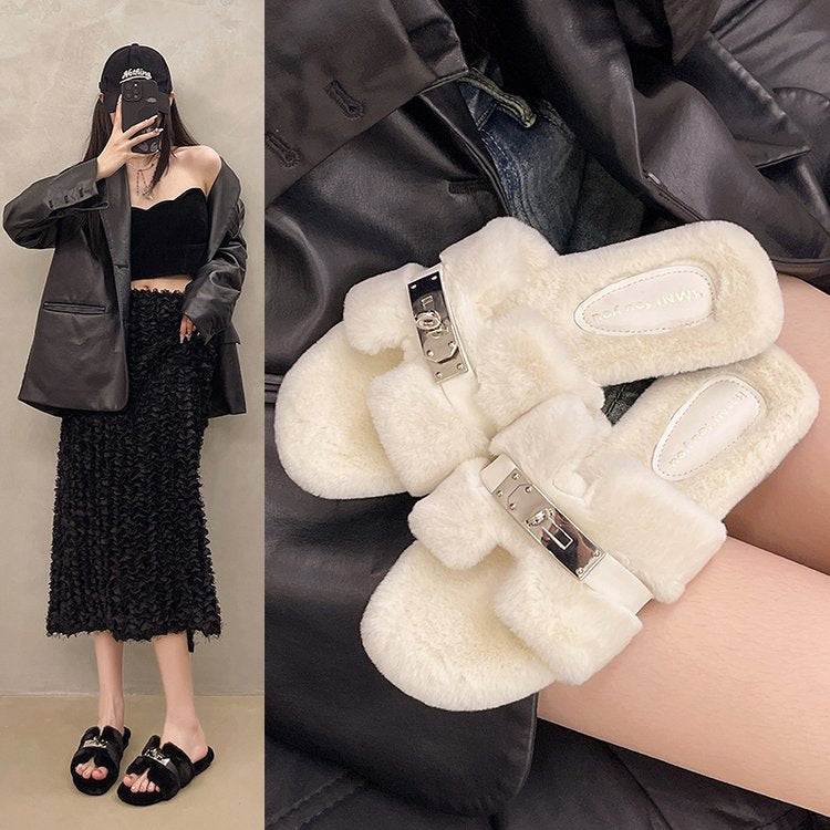 The Plush Shearling Slide