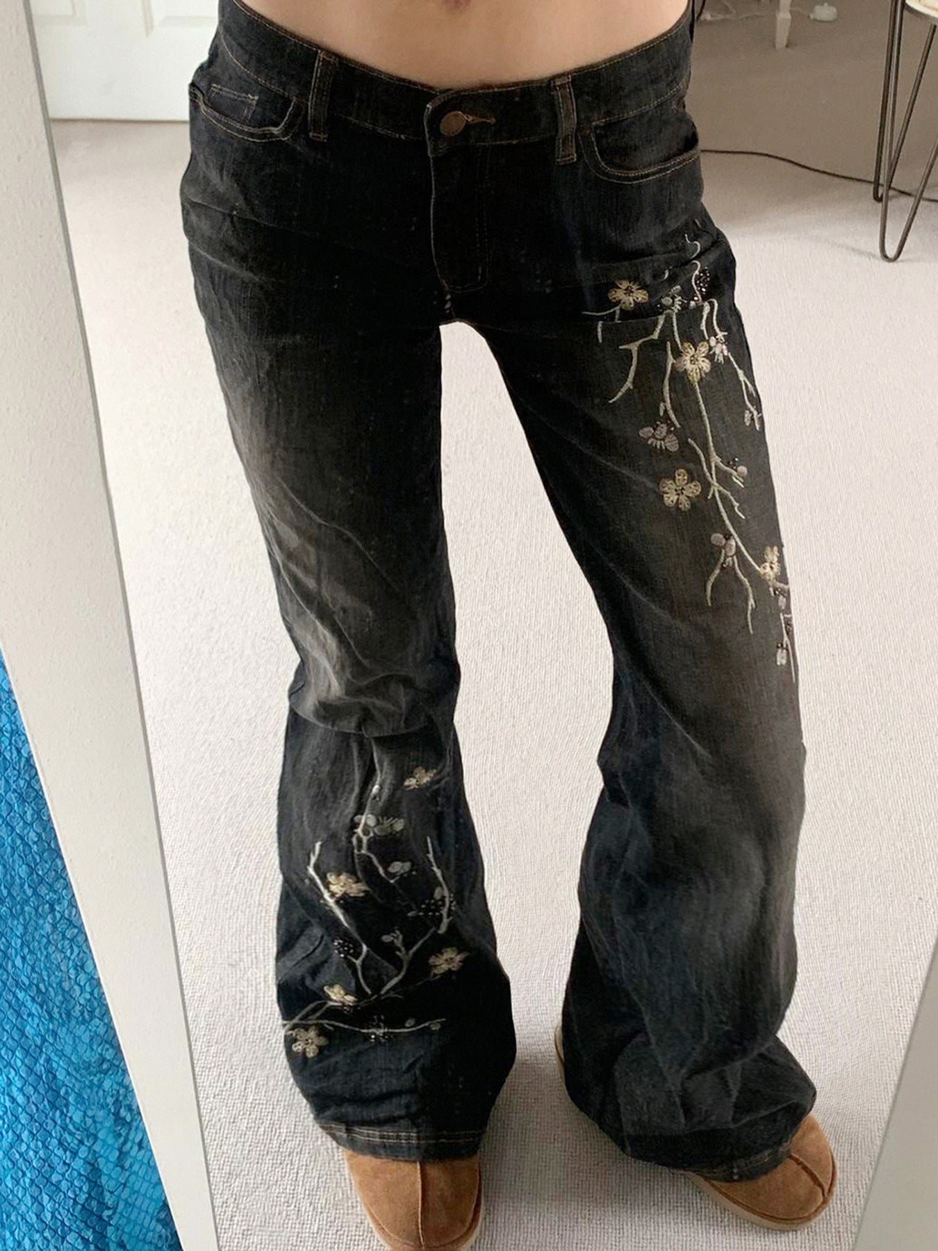 The Avenue Distressed Wide-Leg