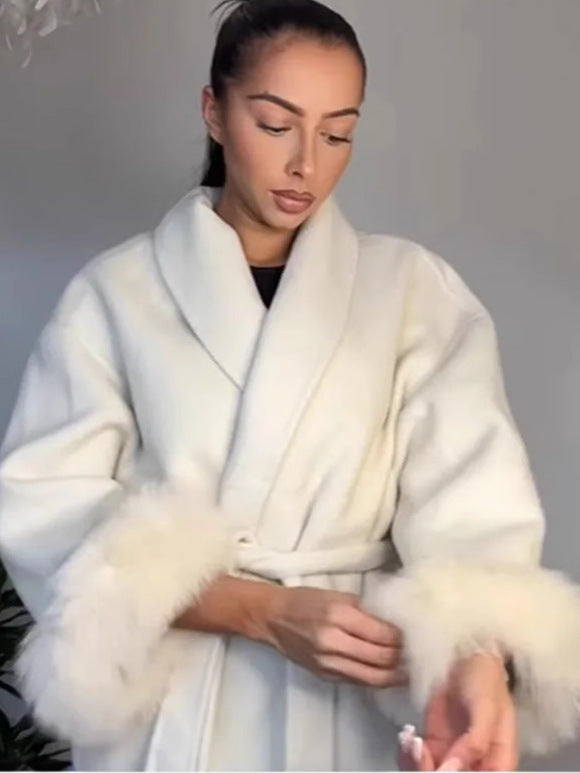 The Atelier Plush Trim Coat
