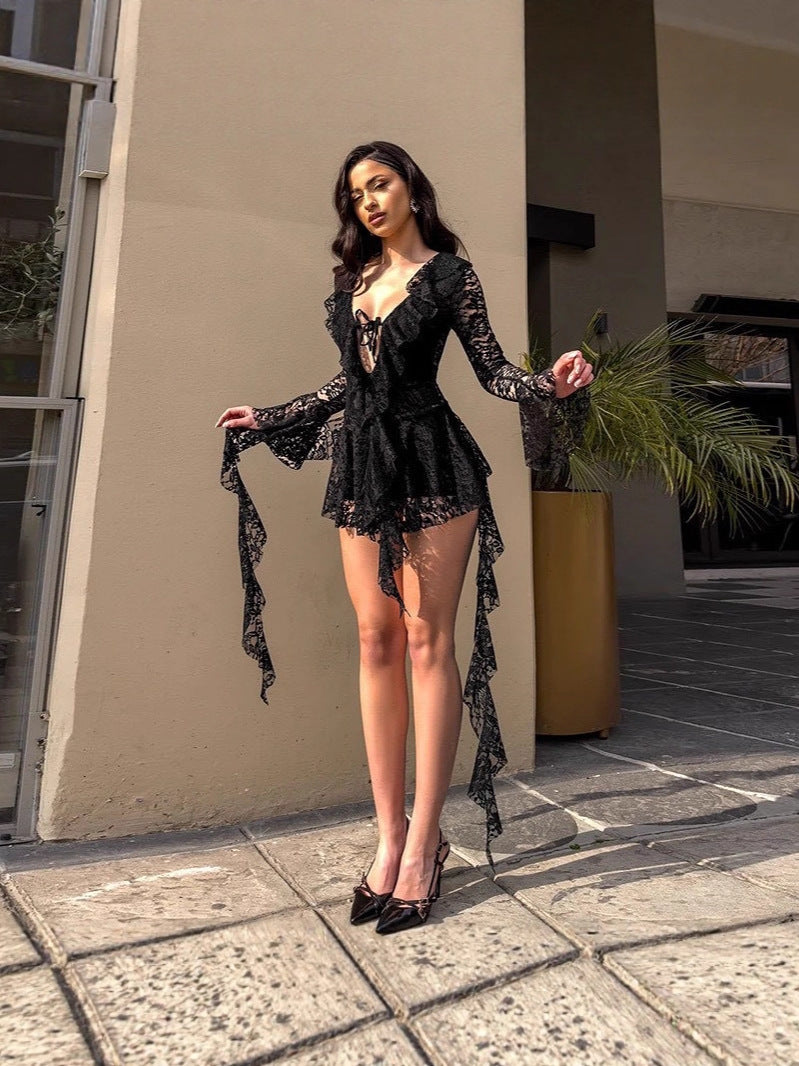 The Seraphina Ruffled Lace Mini