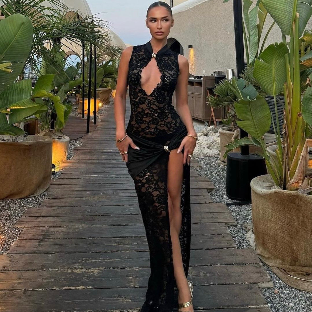 The Luminary Lace Column Gown