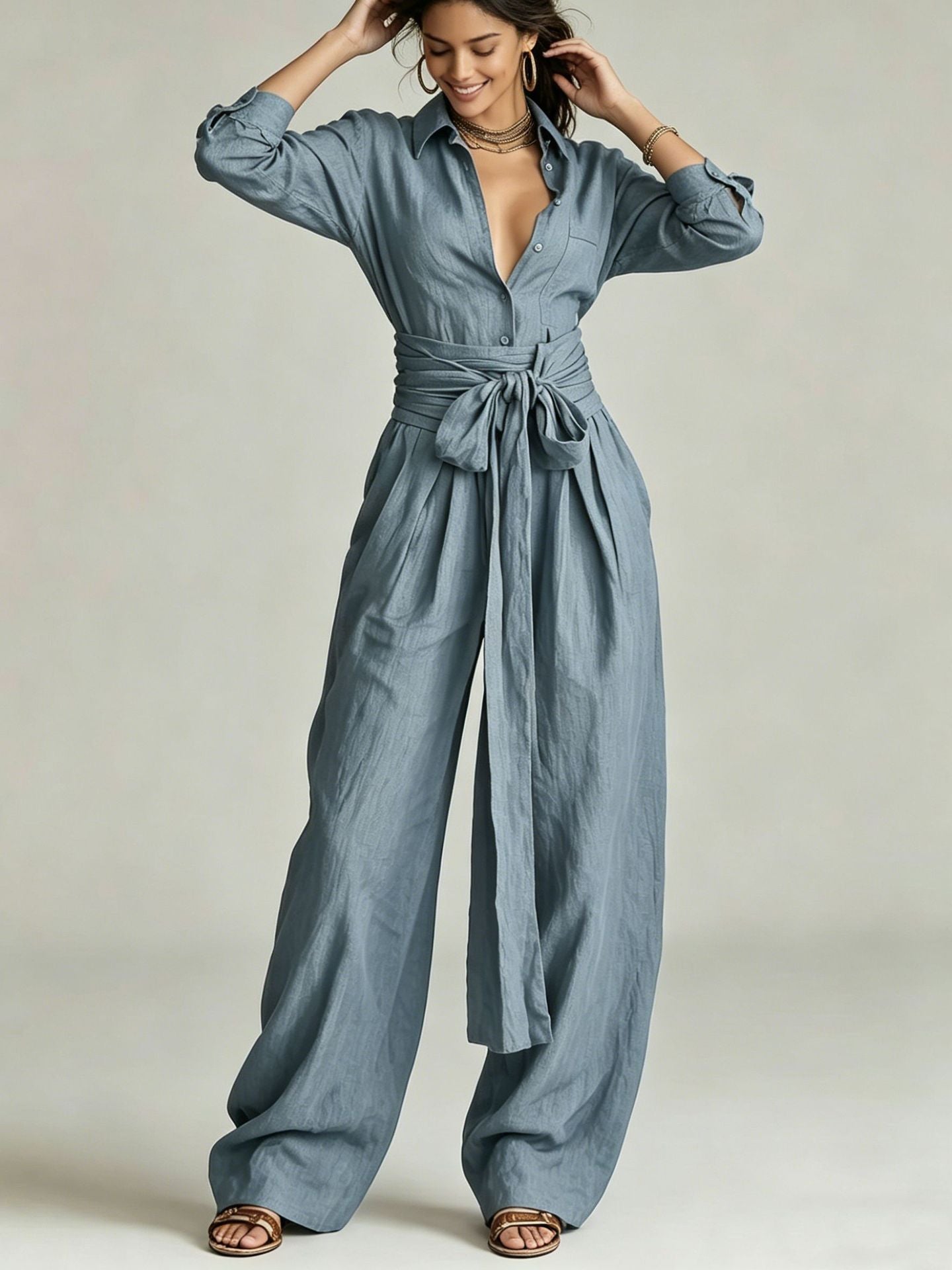 The Riviera Linen-Bblend Jumpsuit