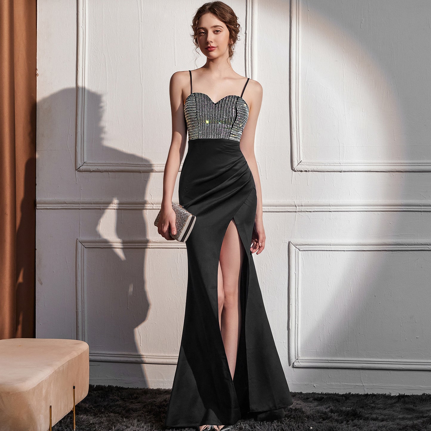 The Celine Tailored Column Gown
