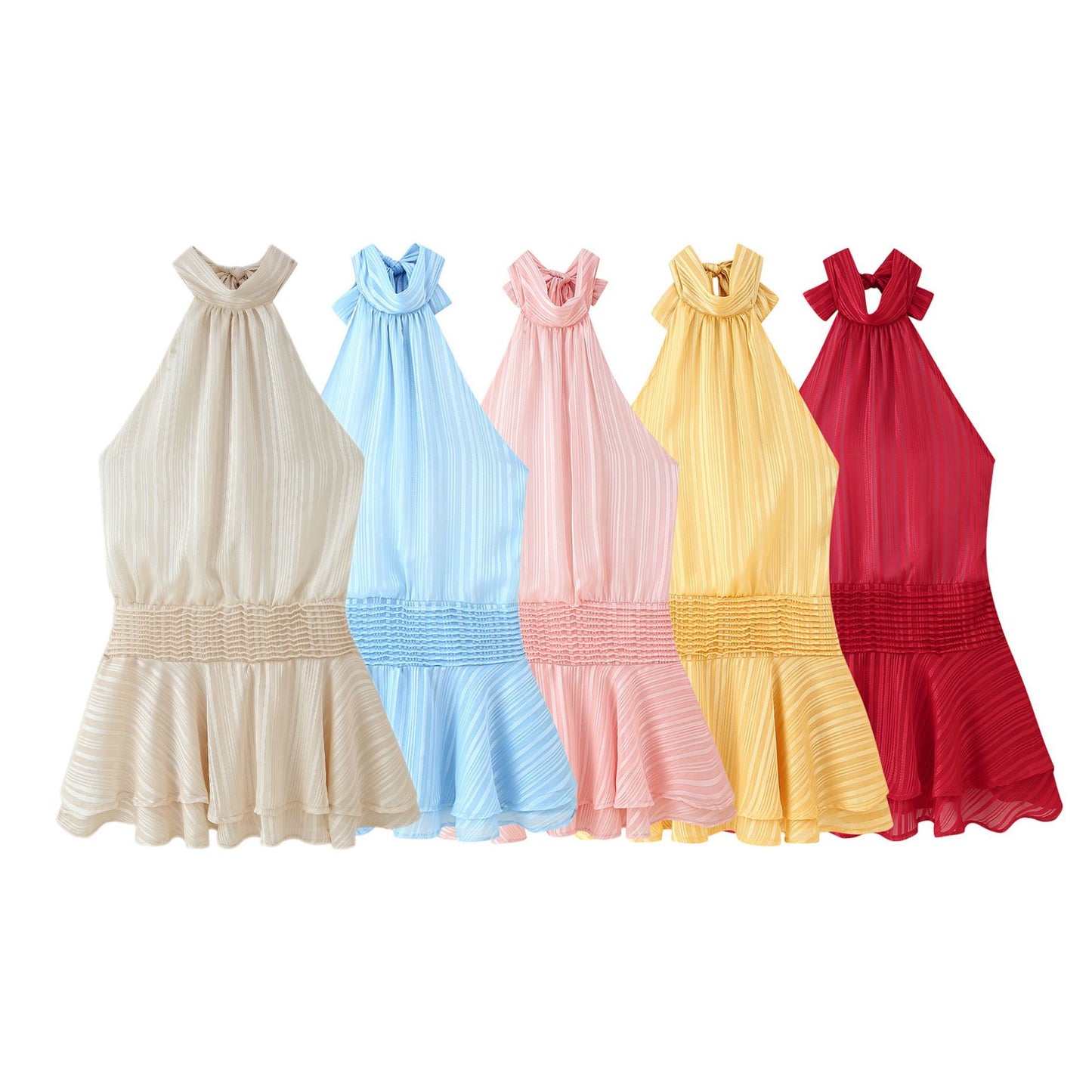 The Atelier Satin Halter Dress