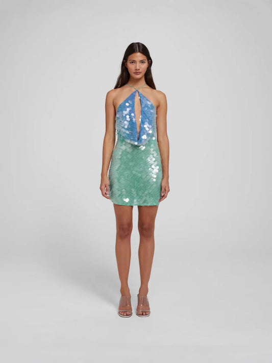 Zaria Halter Mini Dress